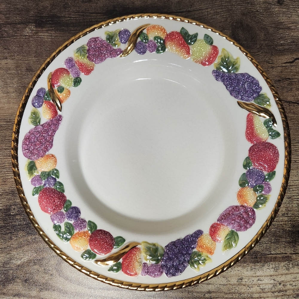 Avon Frosted Fruit and Gold Gilt Dish